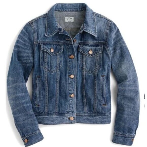 J Crew Women’s Trademark Denim Wash Jean Jacket - Sz S - Picture 10 of 10